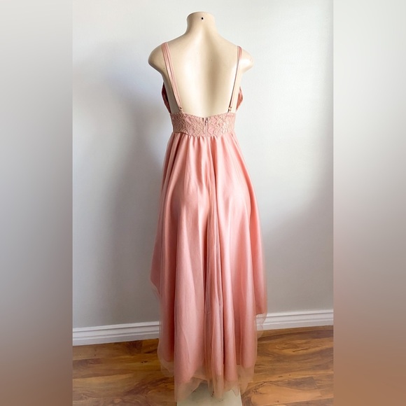 NWT Windsor Formal High Low Tulle Floral Embroidery Gown Maxi Dress Prom Wedding - Picture 4 of 11